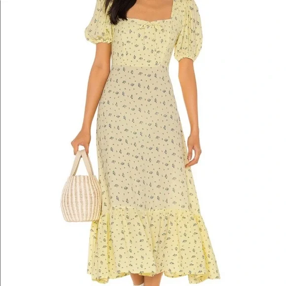 length of midi dress in inches Vivien Dress V Neck Sleeveless Midi Length Musola (Paper Flower White)